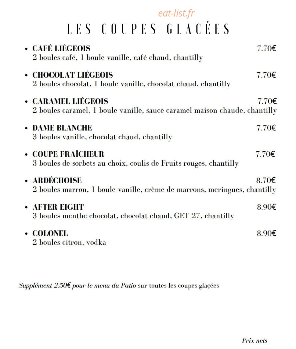 Le Patio — carte page 19