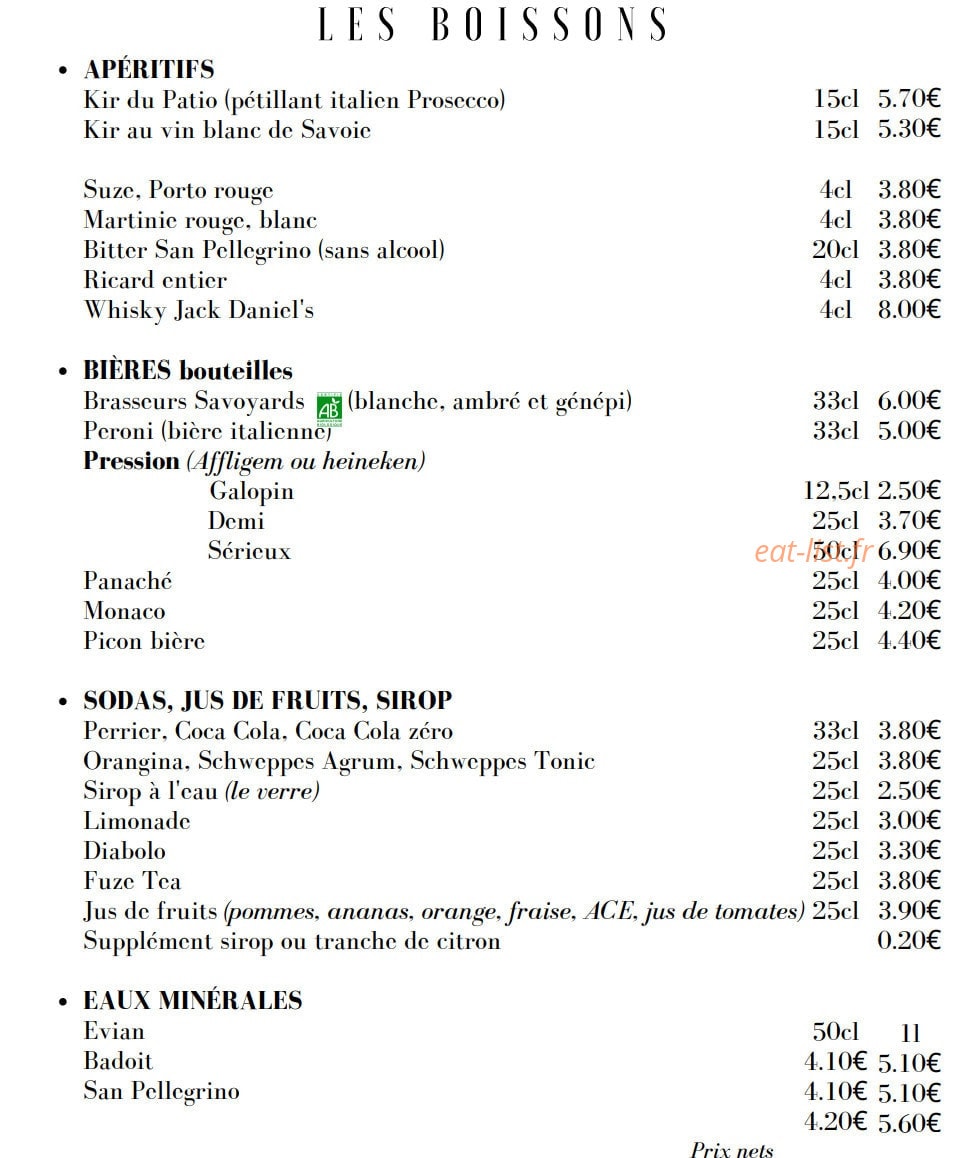 Le Patio — carte page 12