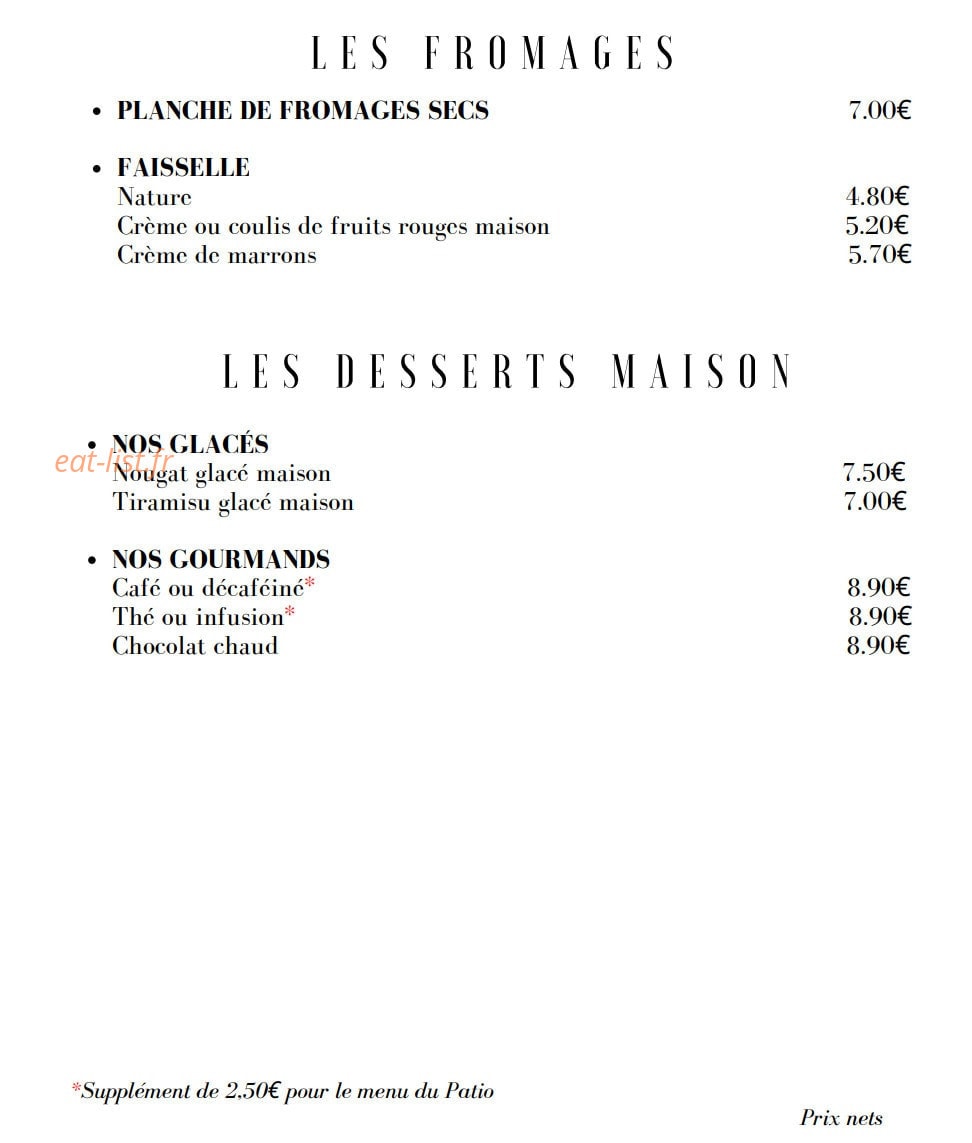 Le Patio — carte page 16