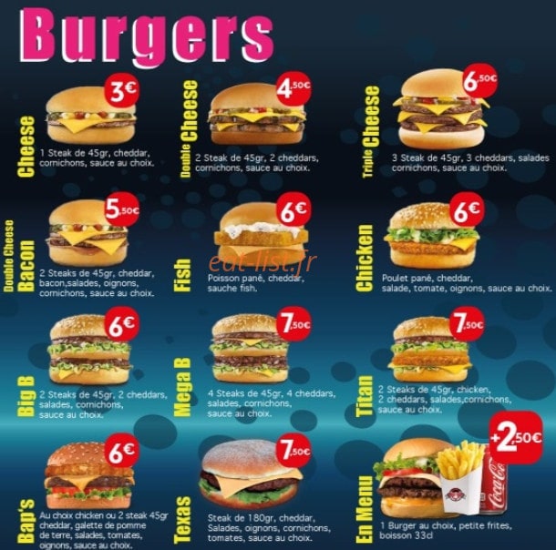 Tacos Burger Alpin — carte page 2