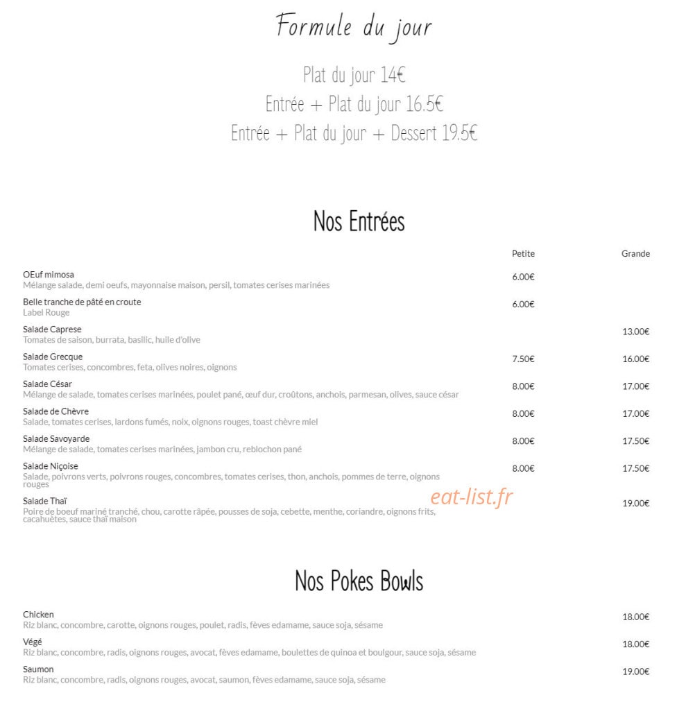 A Cantinetta — carte page 1
