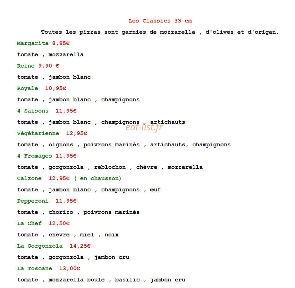 La Dolce Pizza — carte page 2