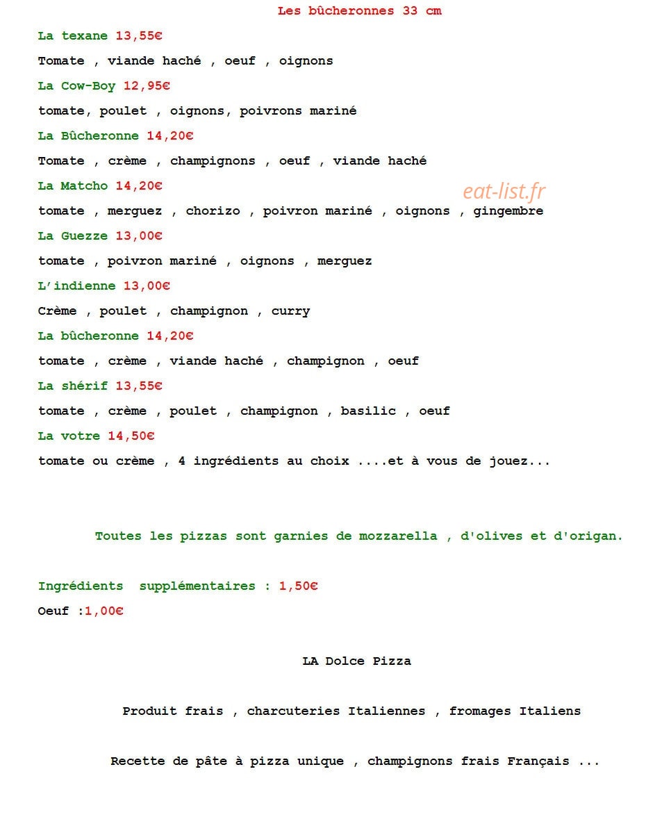 La Dolce Pizza — carte page 4
