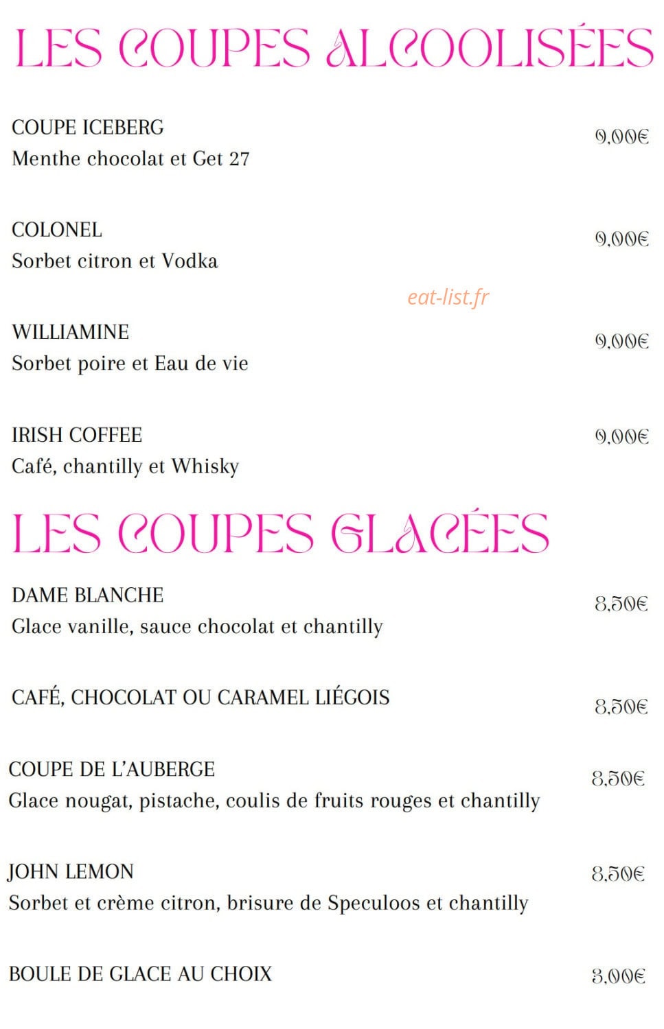 Auberge de Venthon — carte page 6