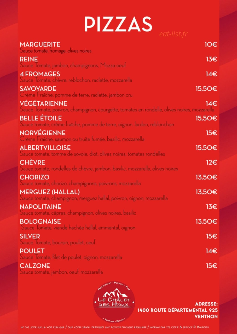 Chalet des houx — carte page 4