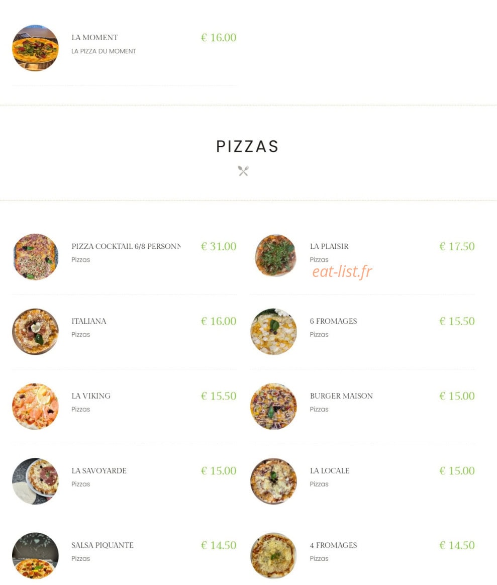La pizza que j'Aime — carte page 2