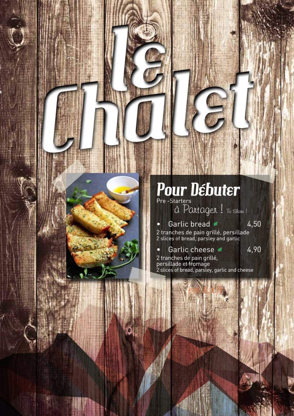 Le Chalet — carte page 1