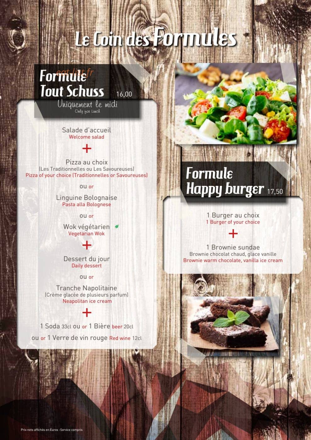Le Chalet — carte page 6