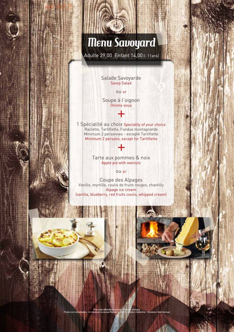 Le Chalet — carte page 7