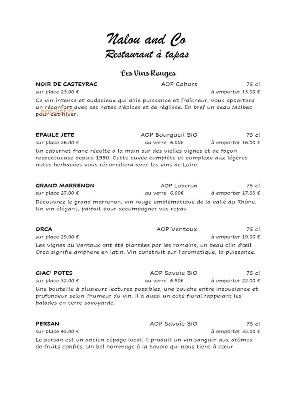 Nalou and Co — carte page 7