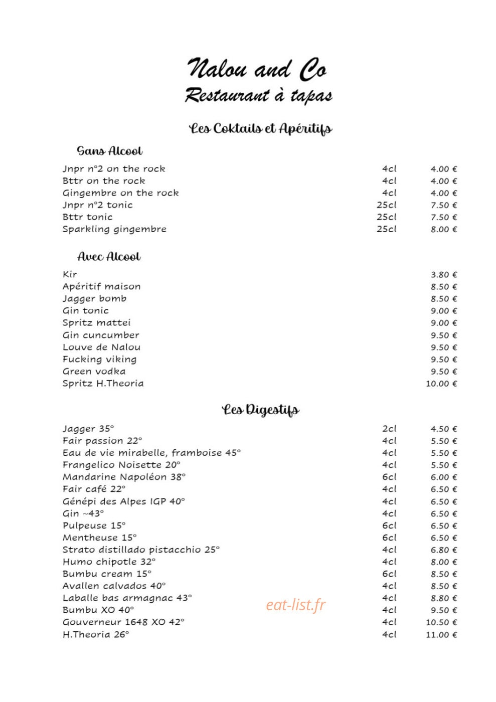 Nalou and Co — carte page 3