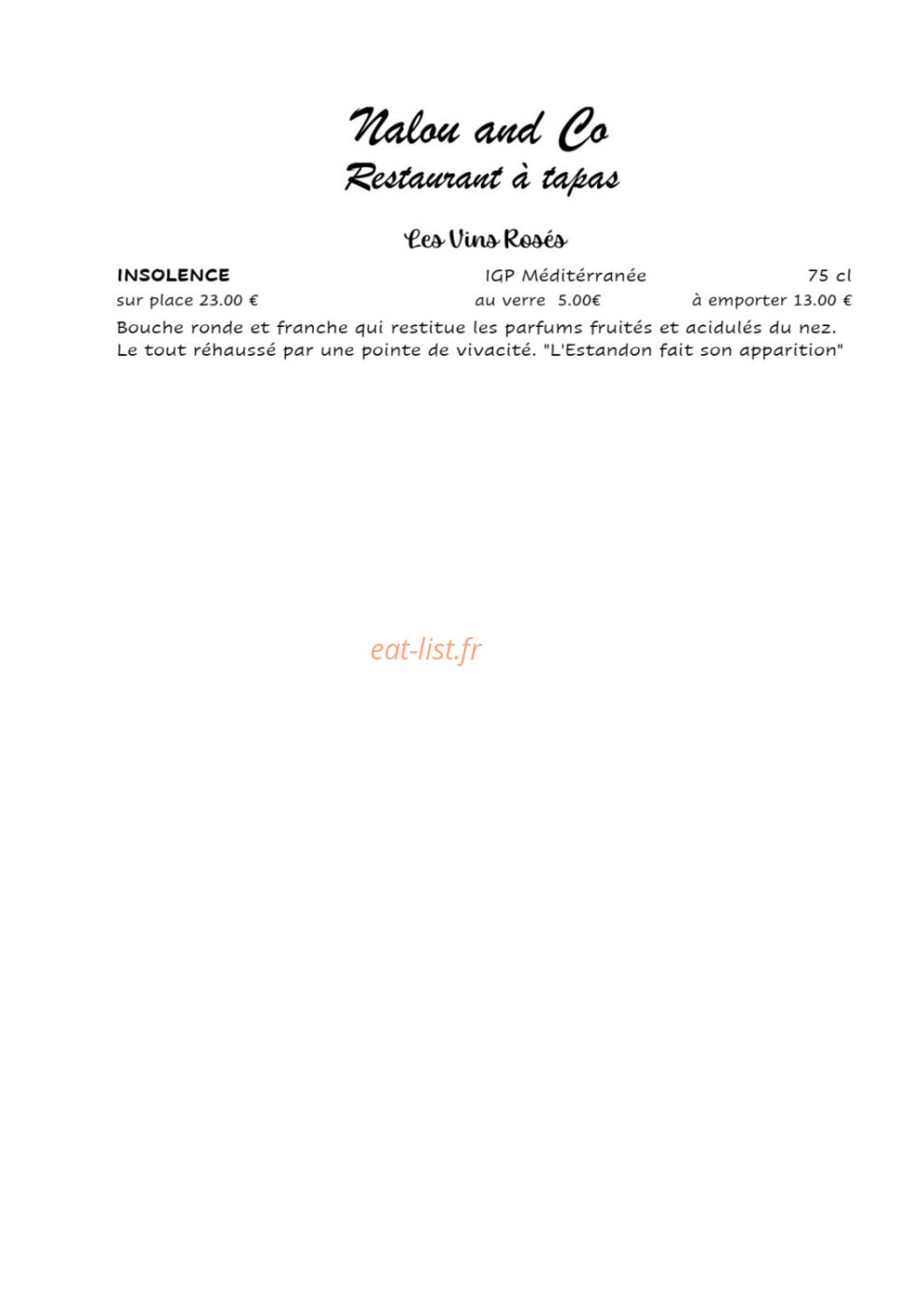 Nalou and Co — carte page 8