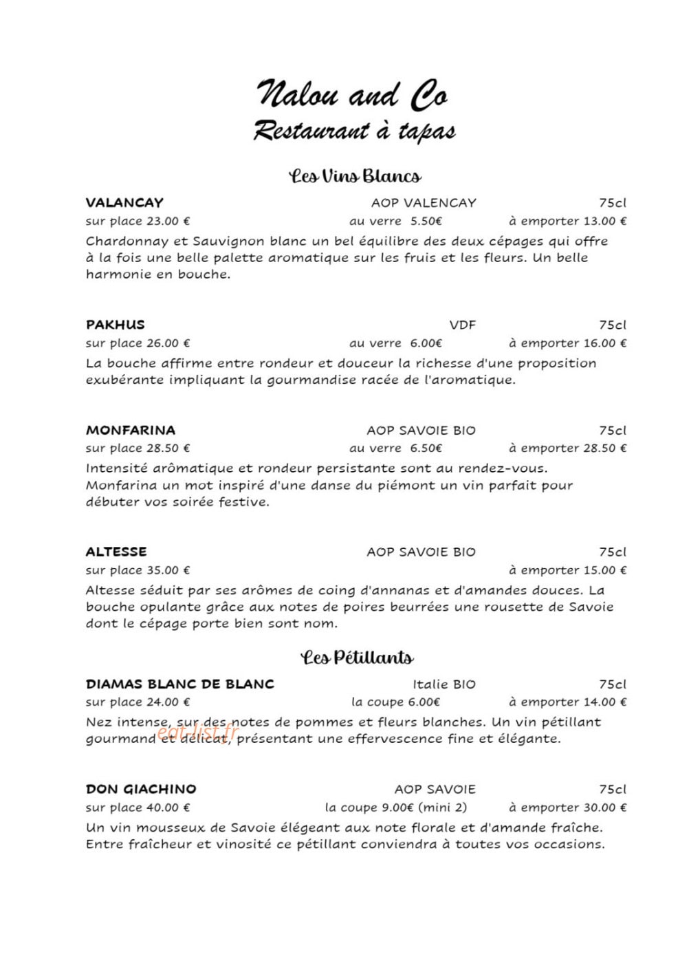 Nalou and Co — carte page 9