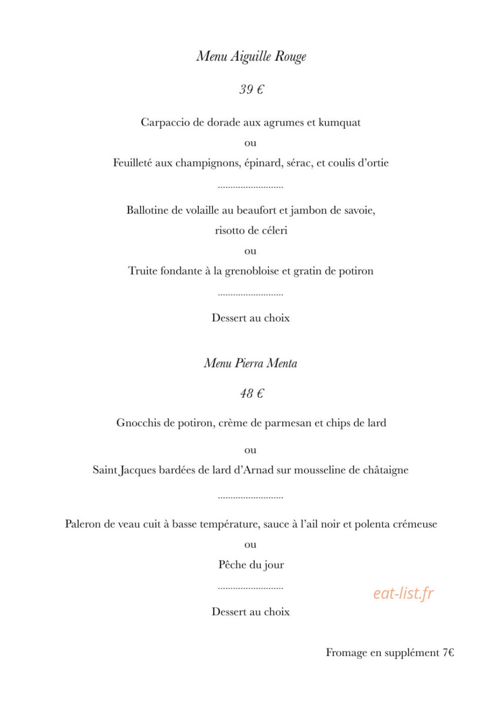 Auberge De Cassiel — carte page 4