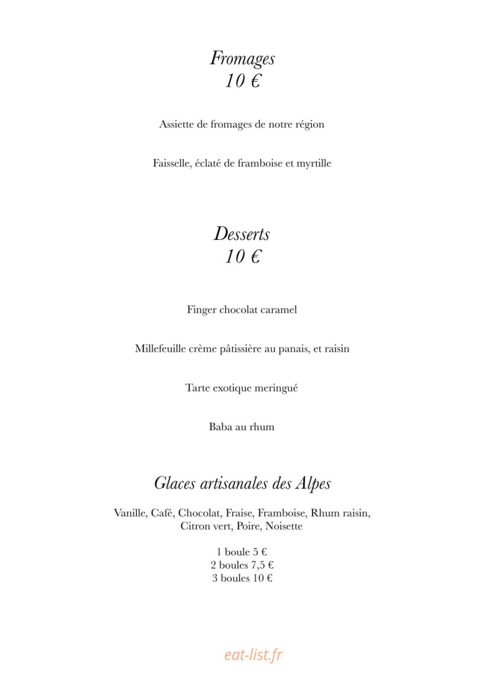 Auberge De Cassiel — carte page 3