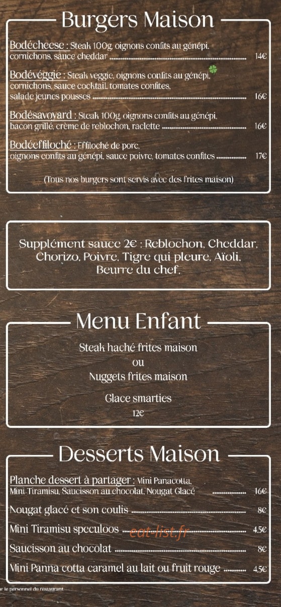 La Bodéga — carte page 3