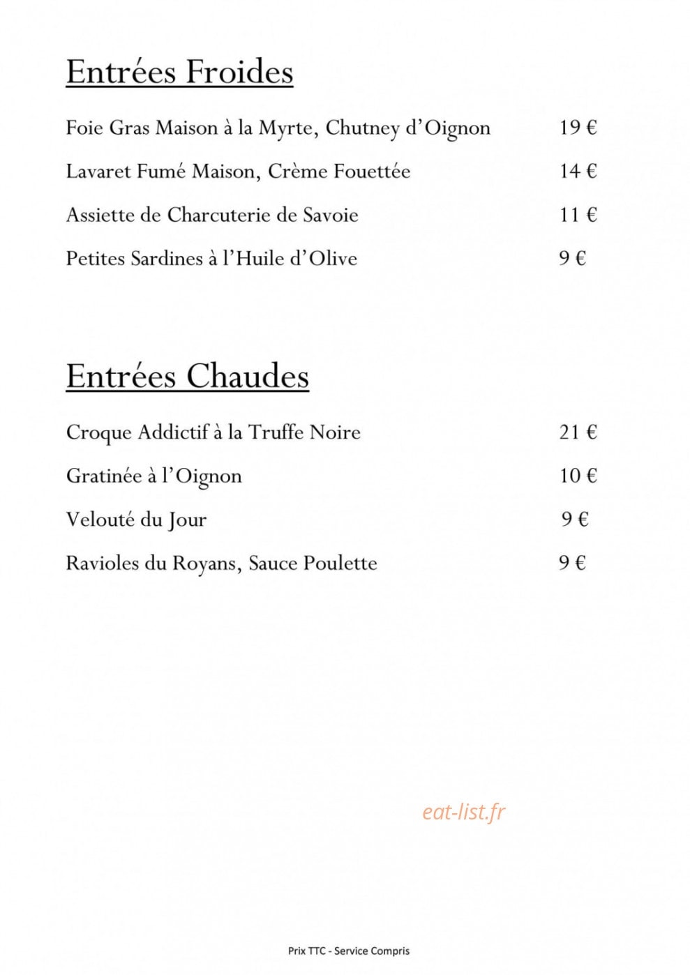 Le Cocoon — carte page 2