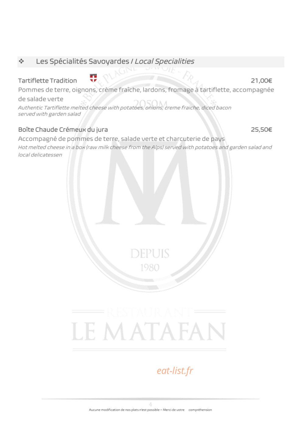 Le Matafan — carte page 4