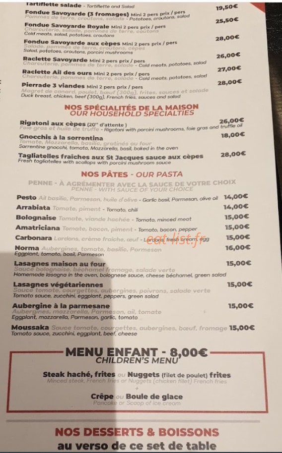 Le Rigatoni — carte page 2