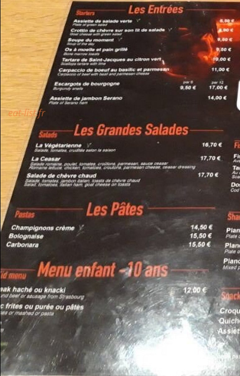 Les Cocottes — carte page 1