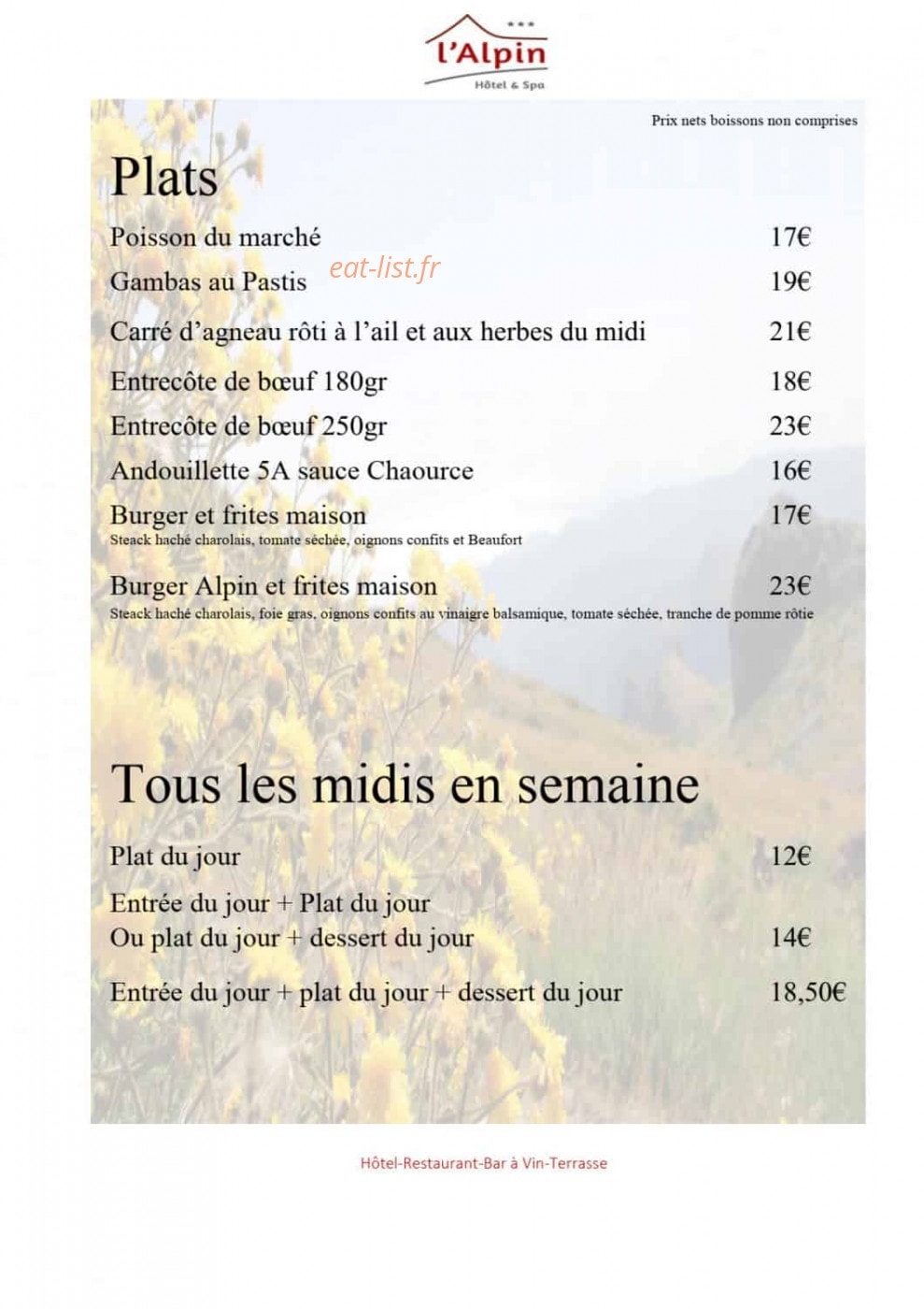 Hôtel l'Alpin — carte page 4