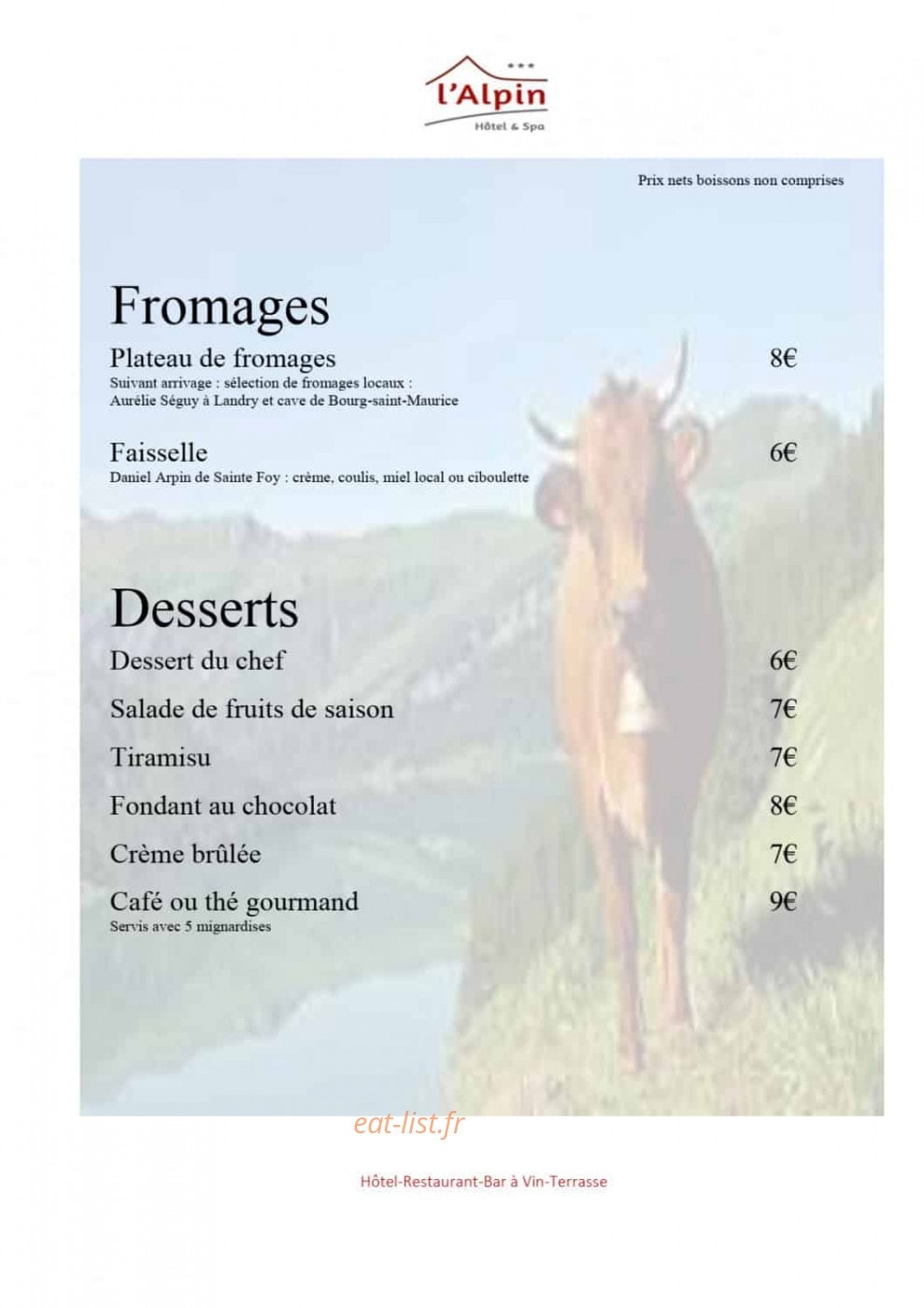 Hôtel l'Alpin — carte page 6