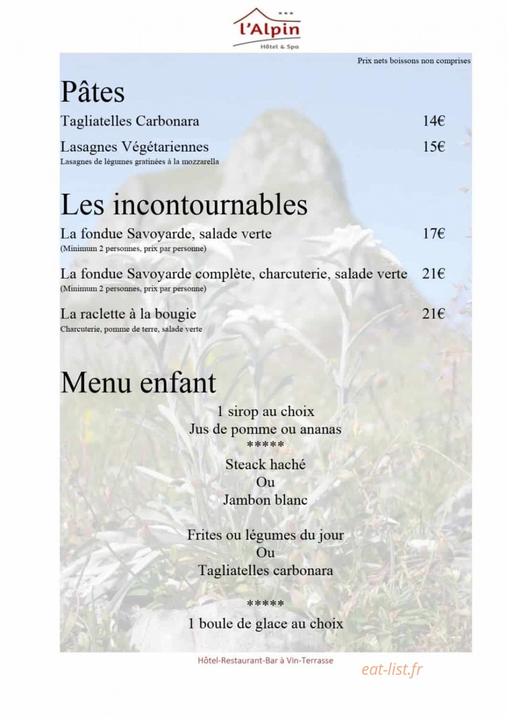 Hôtel l'Alpin — carte page 5
