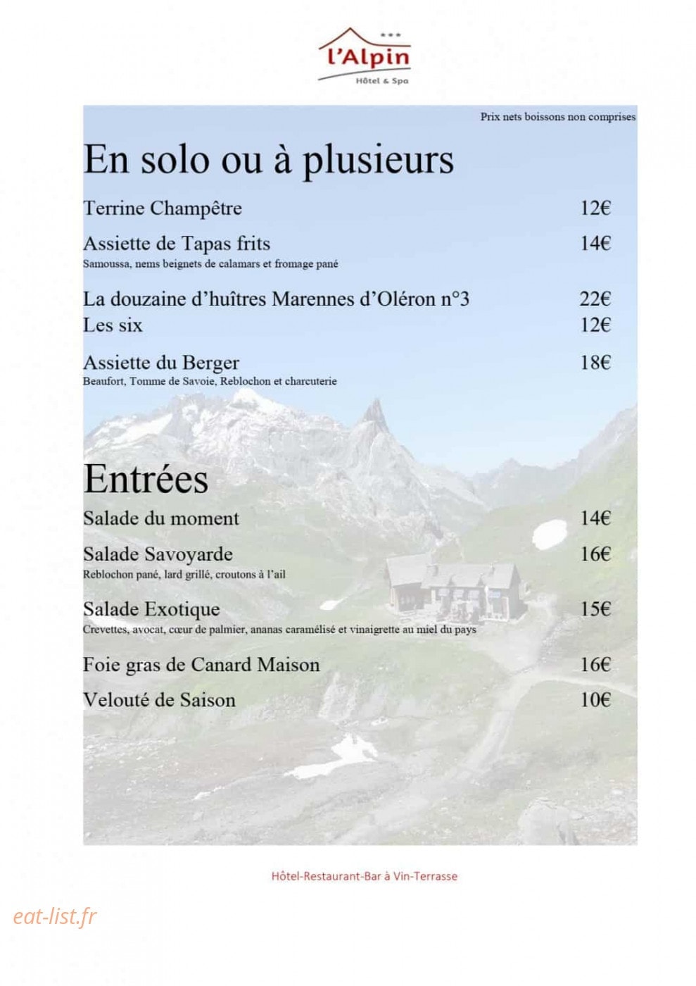 Hôtel l'Alpin — carte page 3