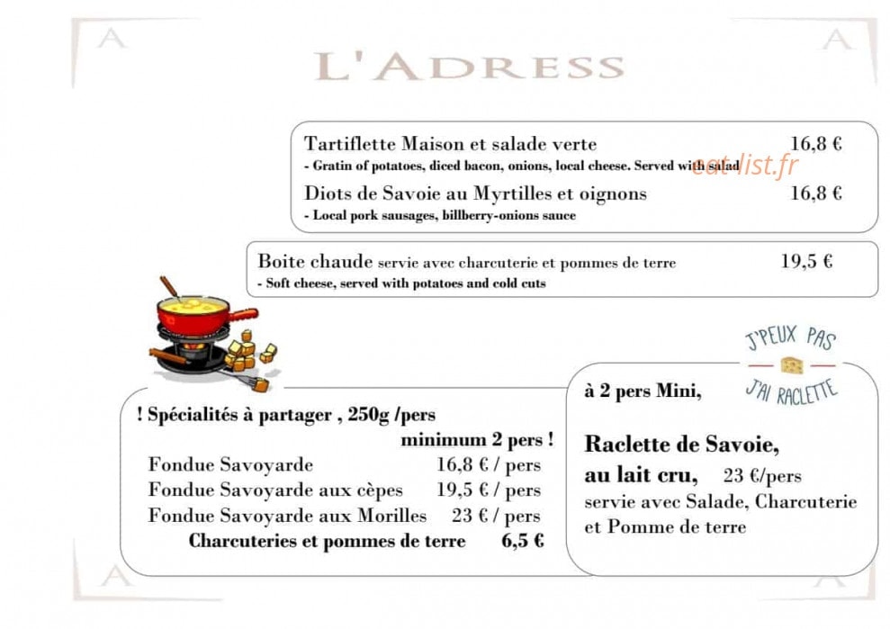 L' Adress — carte page 5
