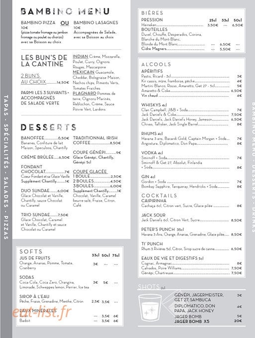 La Cantine — carte page 3