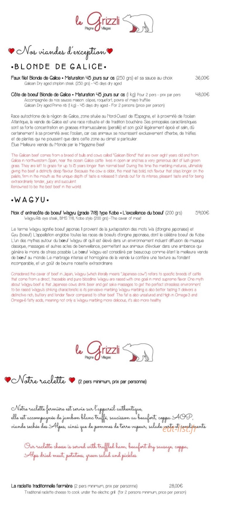 Le Grizzli — carte page 2