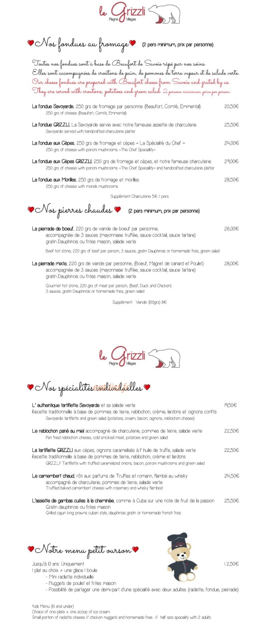 Le Grizzli — carte page 3