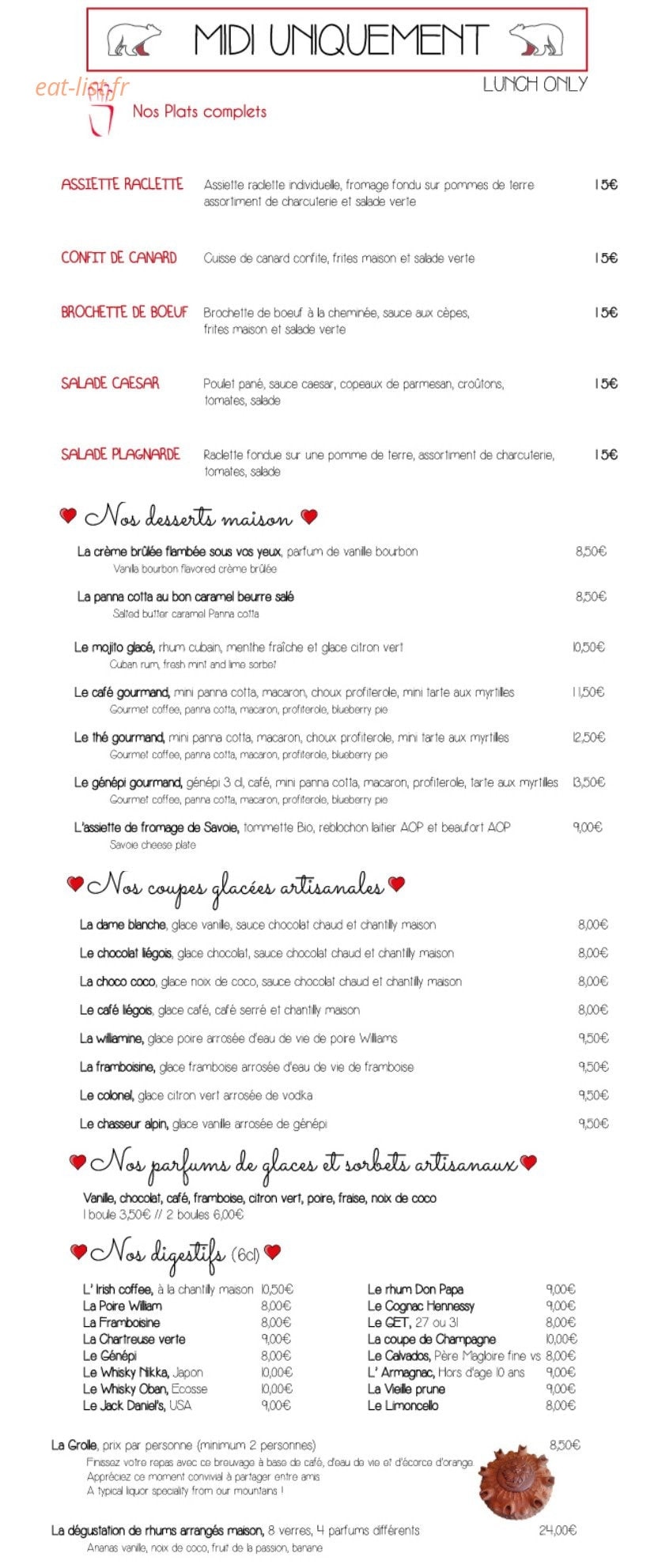 Le Grizzli — carte page 5