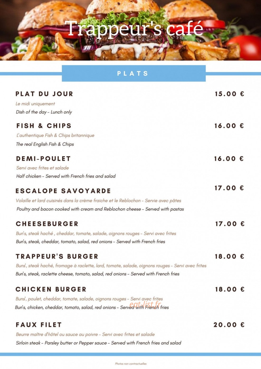 Trappeur's Café — carte page 4