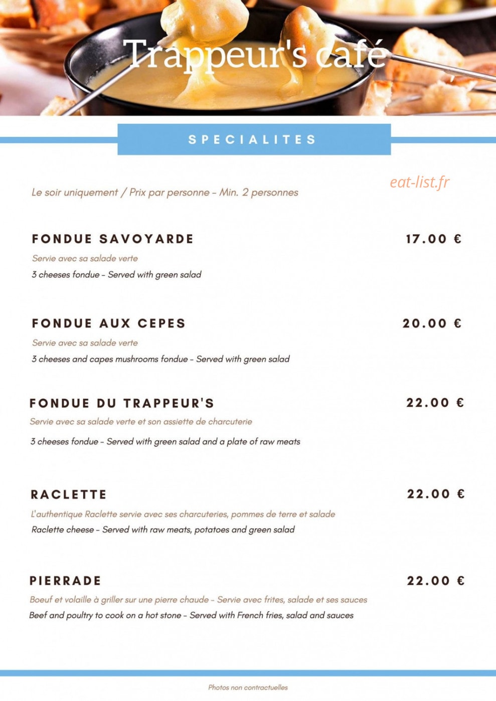 Trappeur's Café — carte page 5