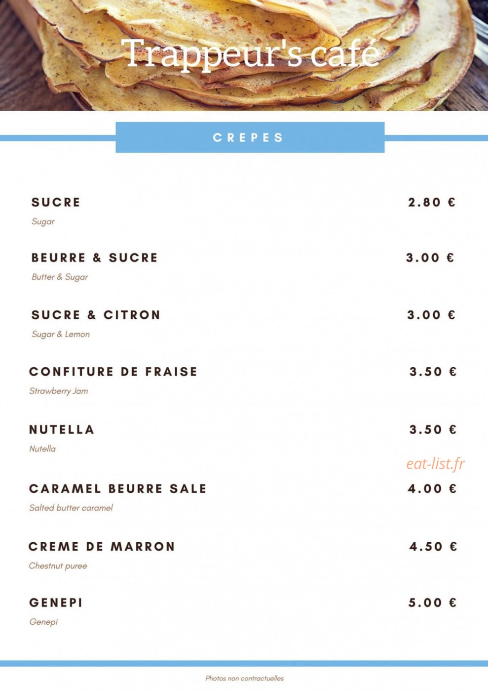Trappeur's Café — carte page 7