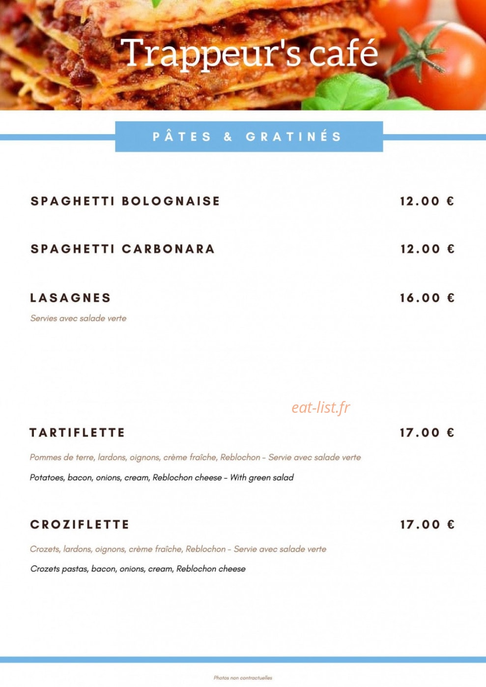 Trappeur's Café — carte page 3