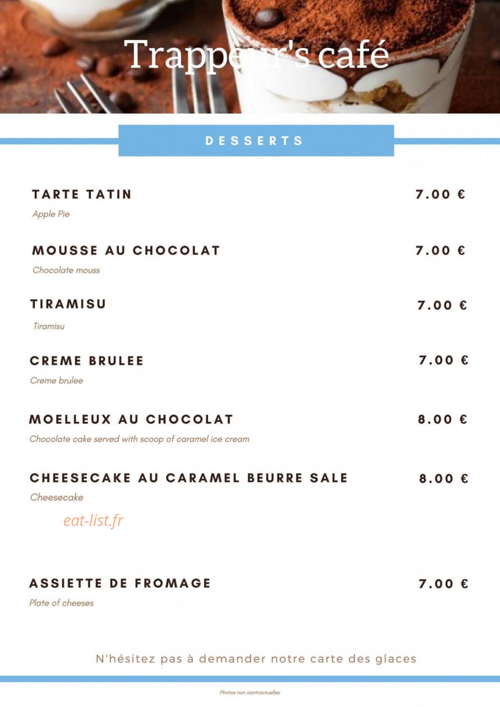 Trappeur's Café — carte page 6