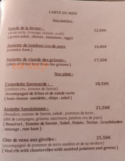 La Ferme — carte page 1