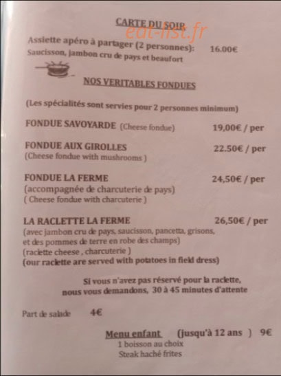 La Ferme — carte page 3