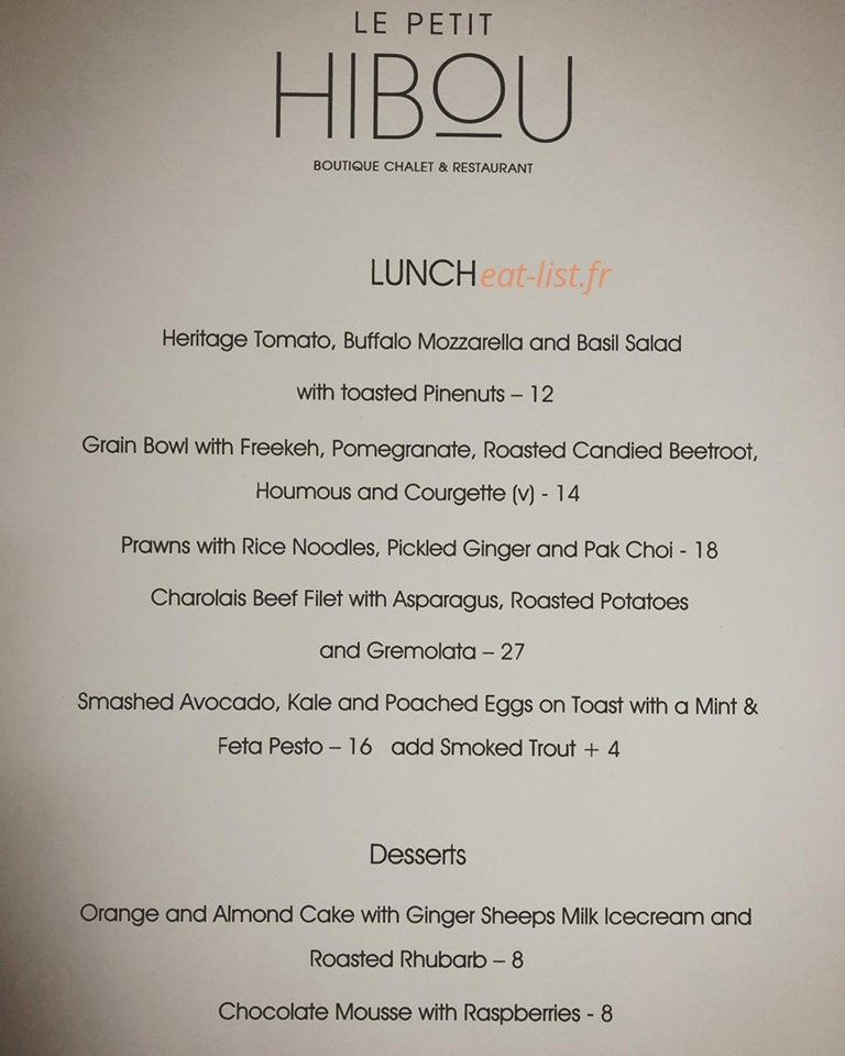 Le Petit Hibou — carte page 1