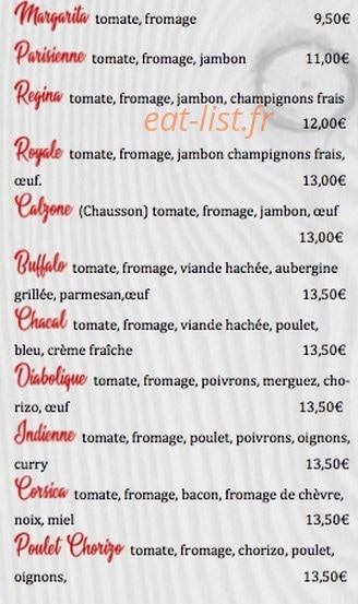 Refuge Pizz' — carte page 1