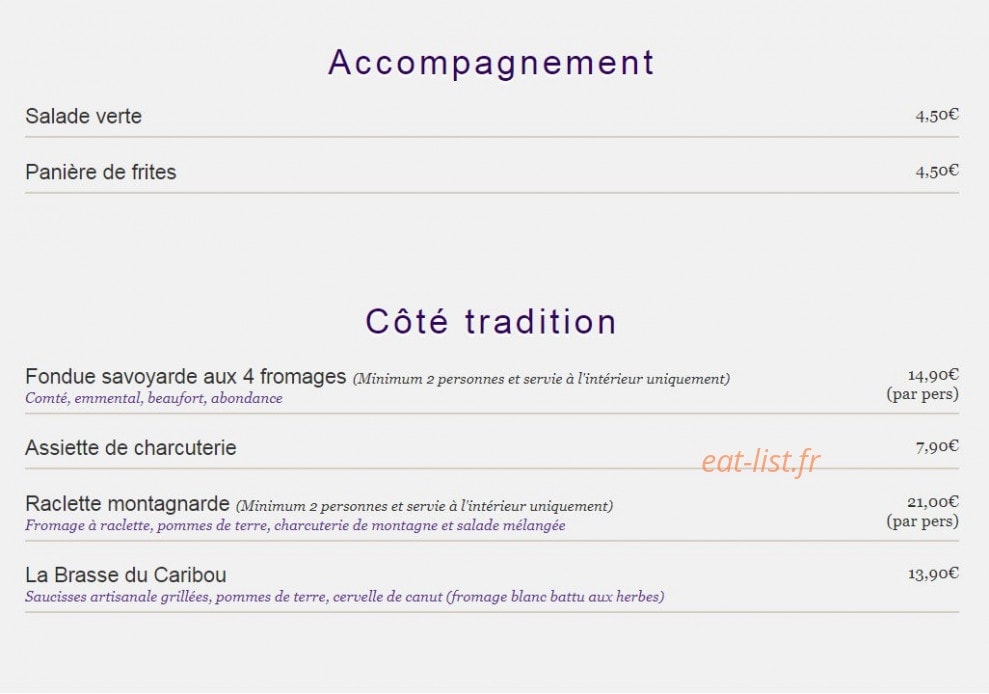 Le Caribou — carte page 2