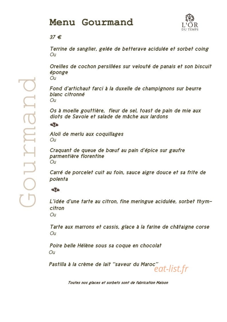 L'or du temps — carte page 1