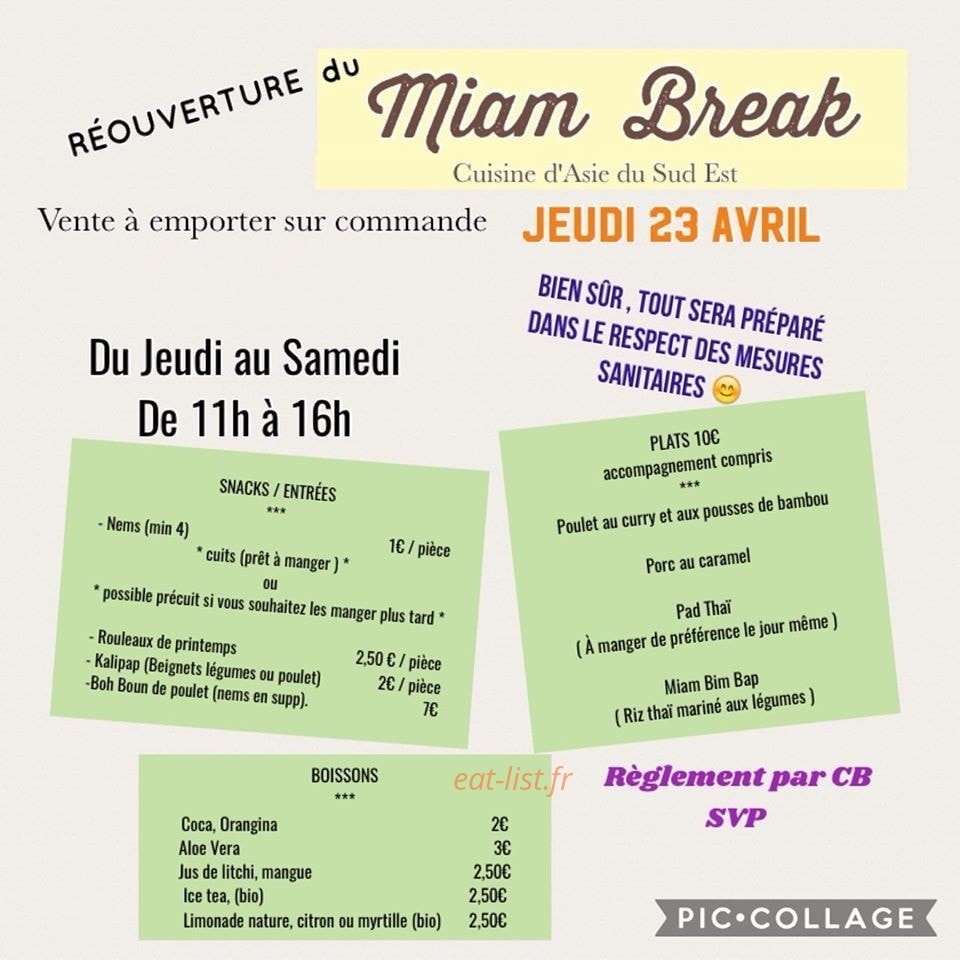 Miam Break — carte page 1
