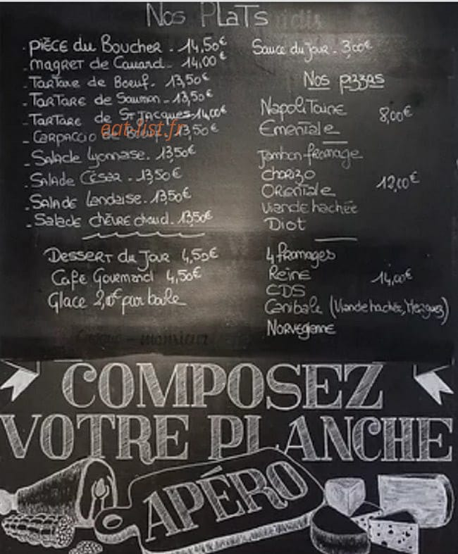 Carte et menu de Café des Sports à Saint-Genix-les-Villages — Les plats et pizzas