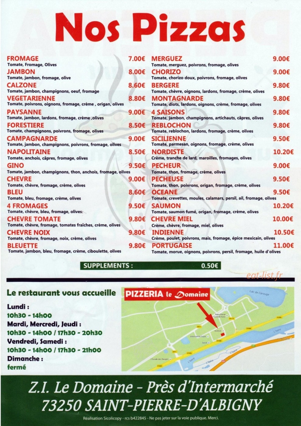 Le Domaine — carte page 1