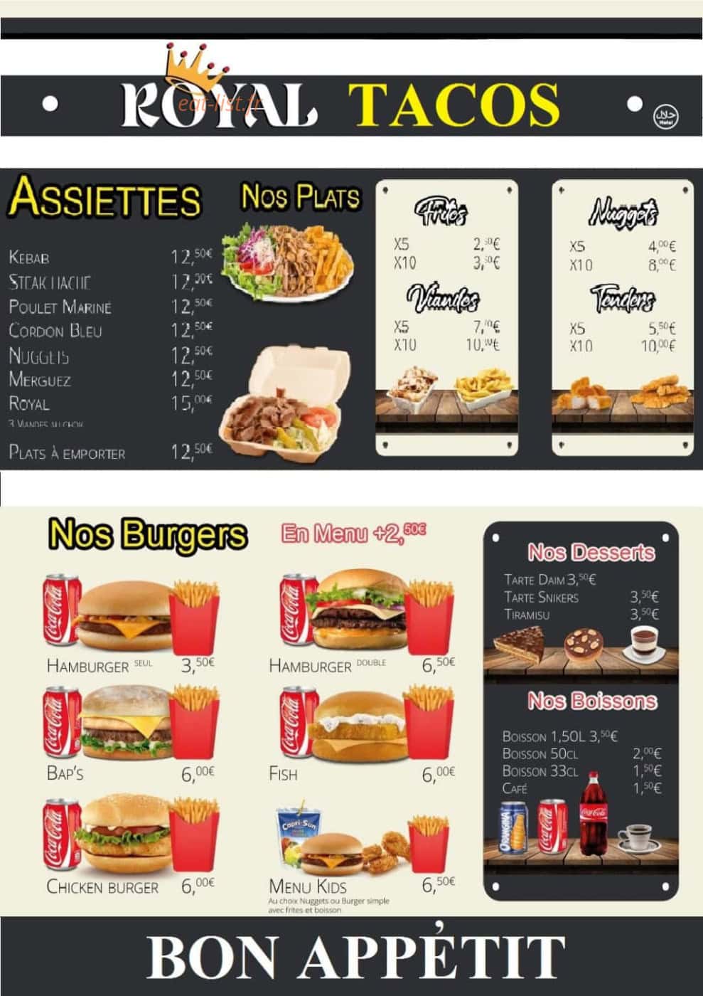 Royal Tacos — carte page 2