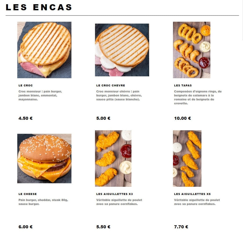 Burger 73 — carte page 1