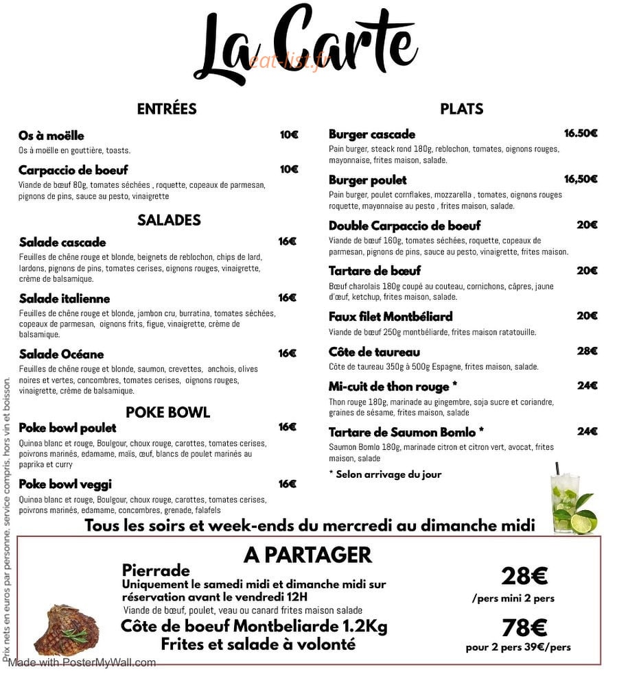 La Cascade — carte page 2